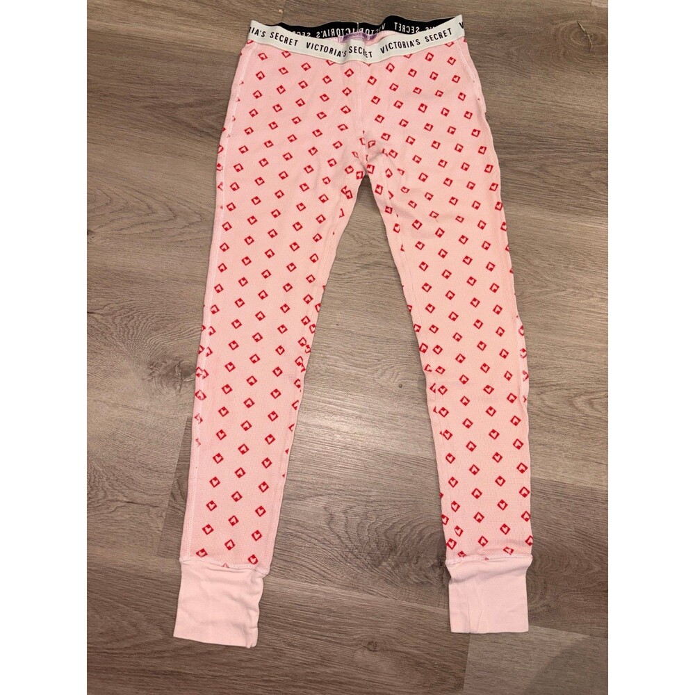 Victoria’s Secret Thermal pant pink with hearts Women XS GUC